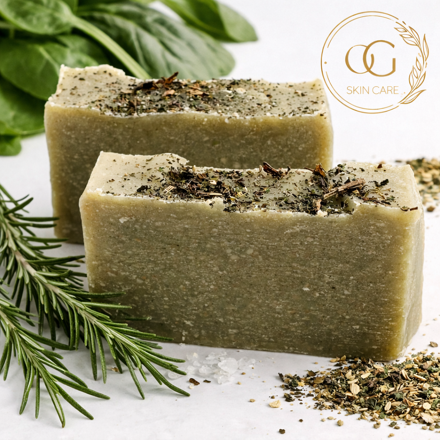Rosemary Spinach Bar Soap for Oily & Acne-Prone Skin